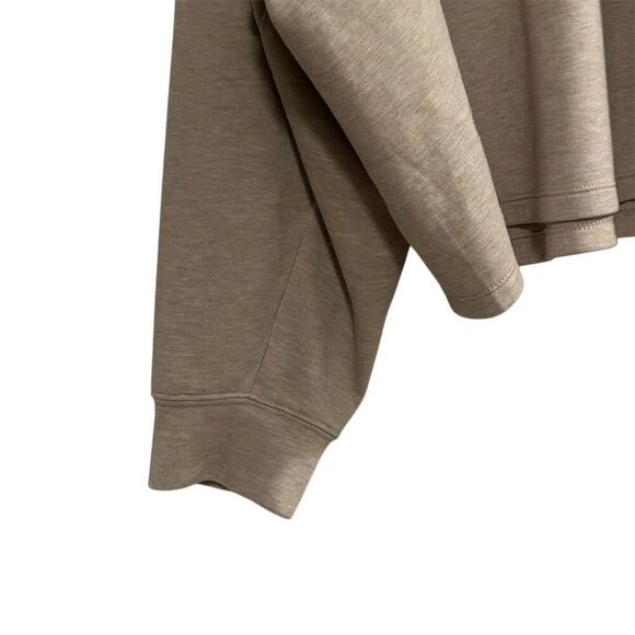 Express Women's Cropped Sweatshirt Heathered Beige XL Long Sleeve Casual Fall - Picture 5 of 14